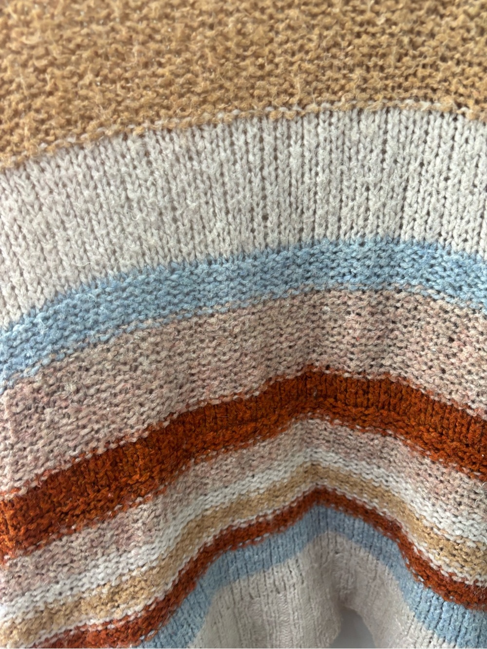 American Eagle Sweater Womens Size XL Cream Stripe Crewneck Sweater - Picture 5 of 6
